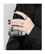 Anel Geométrico com Zircônia