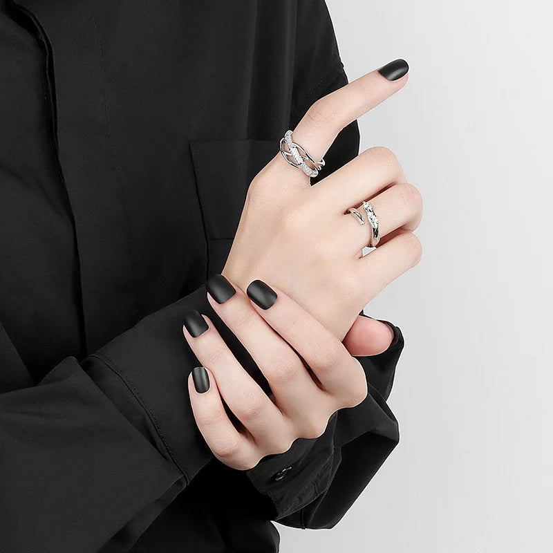 Anel Geométrico com Zircônia