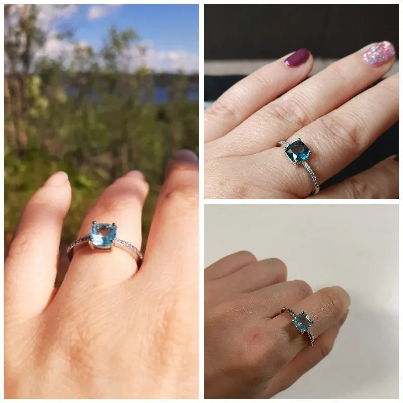 Anel Série com Pedra Quadrada