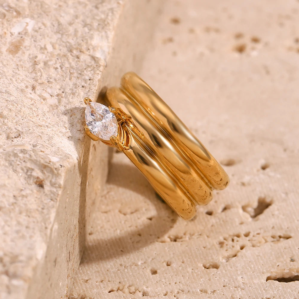 Anel Elin com Pedra Natural