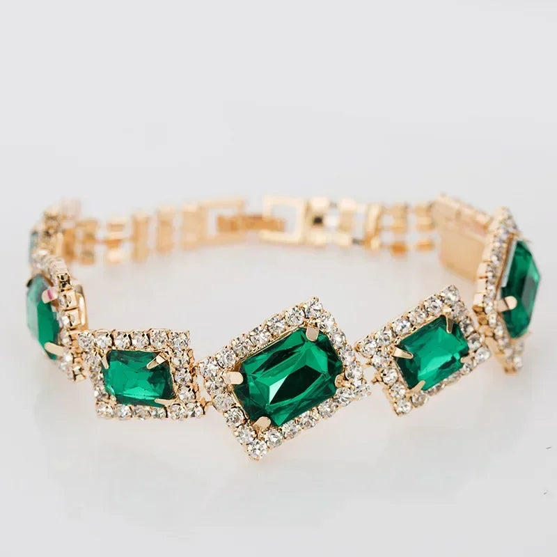 Pulseira Elin com Pedra Verde