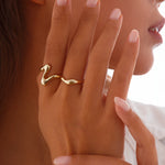 Conjunto de Anéis Ouro Chunky