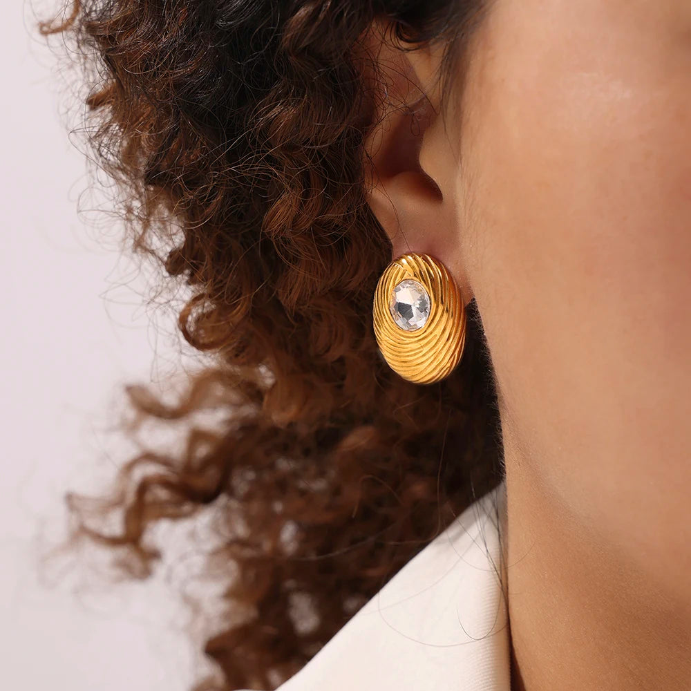 Brincos Lykke com Pedra Natural