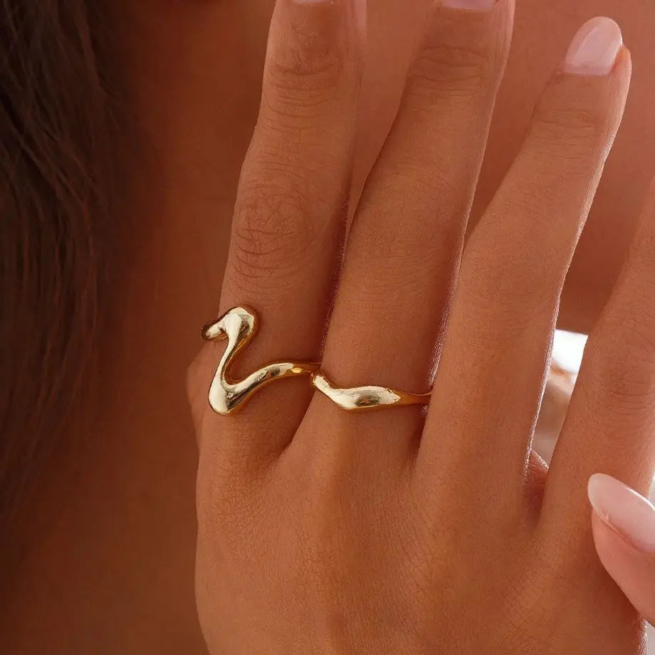 Conjunto de Anéis Ouro Chunky