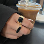 Anel Signet com Onix Negro