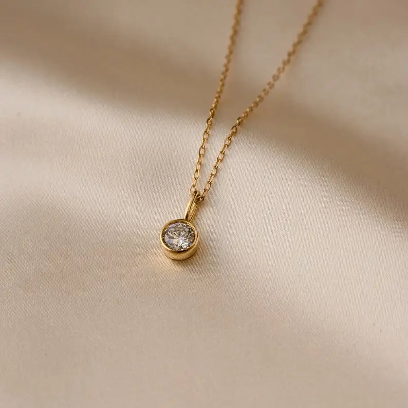 ELANUOYY Sale Birthstone Necklace MinimalistStainless Steel Necklace Personalized Jewelry • Birthday Gift