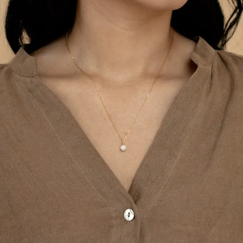 ELANUOYY Sale Birthstone Necklace MinimalistStainless Steel Necklace Personalized Jewelry • Birthday Gift