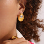 Brincos Lykke com Pedra Natural