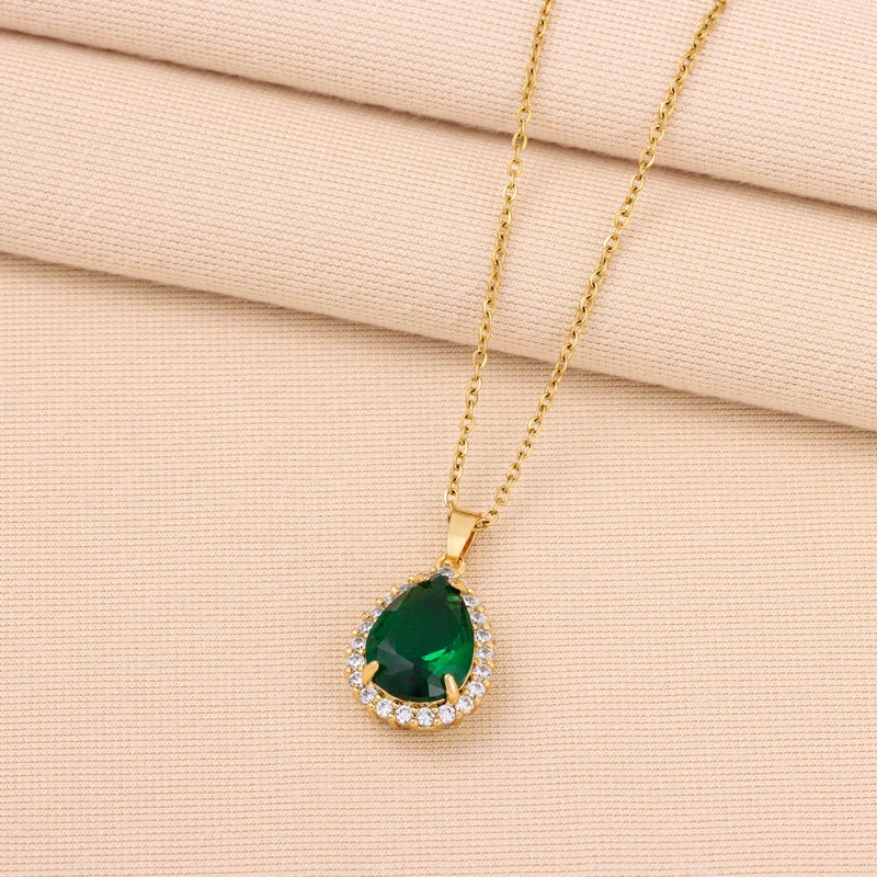 Pingente Esmeralda dourado