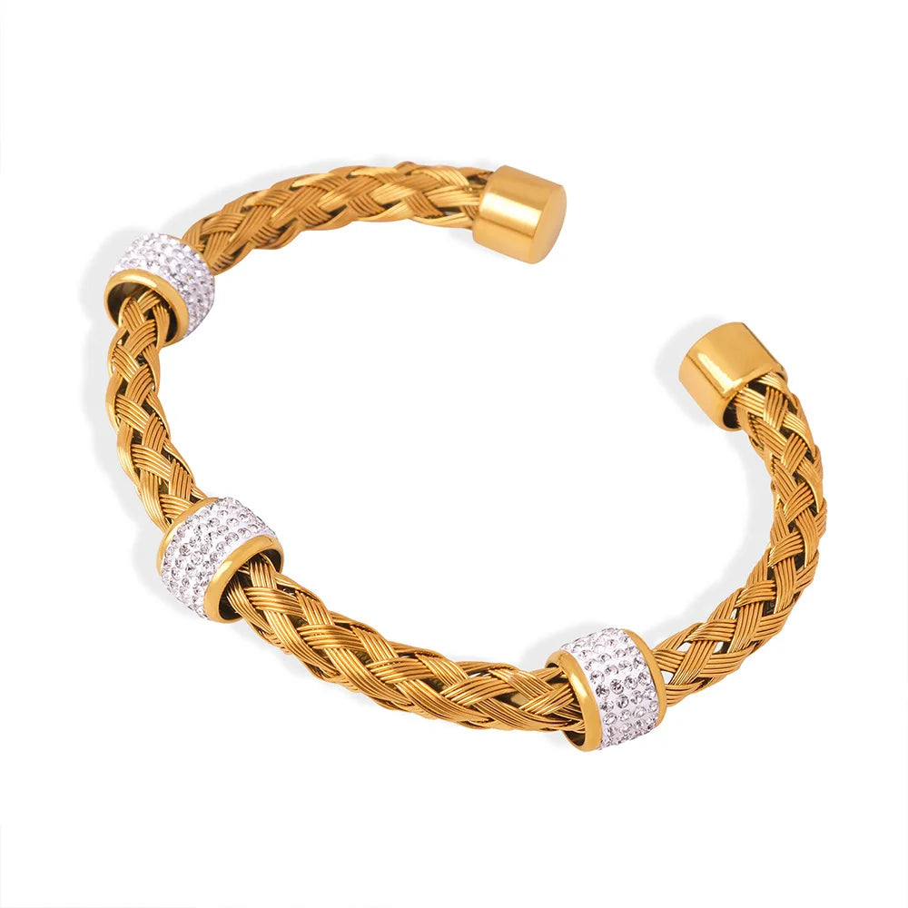 Pulseira Liv Aberta com Detalhe de Cristal
