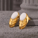 Brincos Lykke com Pedra Natural