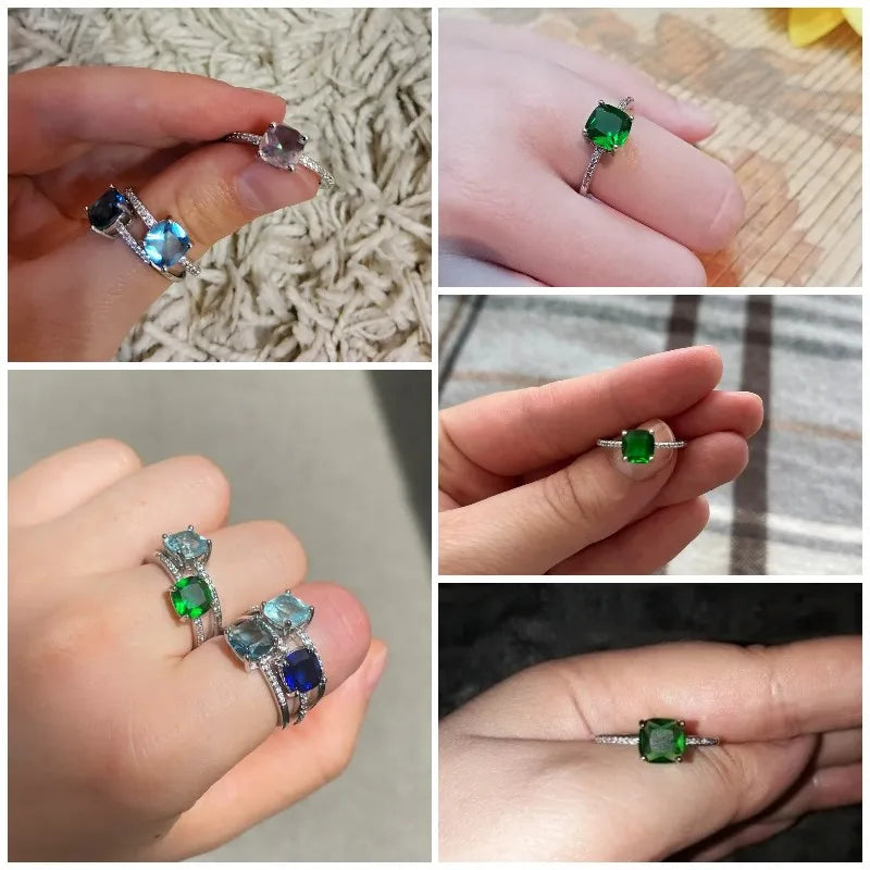 Anel Série com Pedra Quadrada