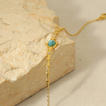 Pulseira Pedra natural dourada