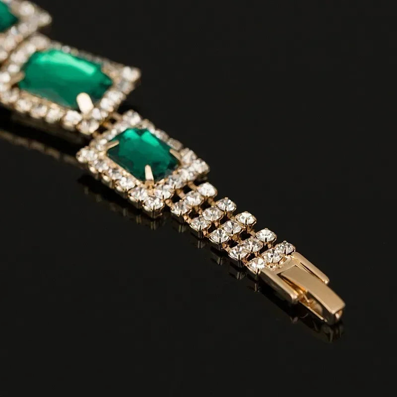 Pulseira Elin com Pedra Verde