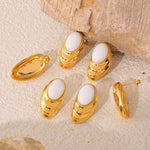 Brincos Lykke com Pedra Natural