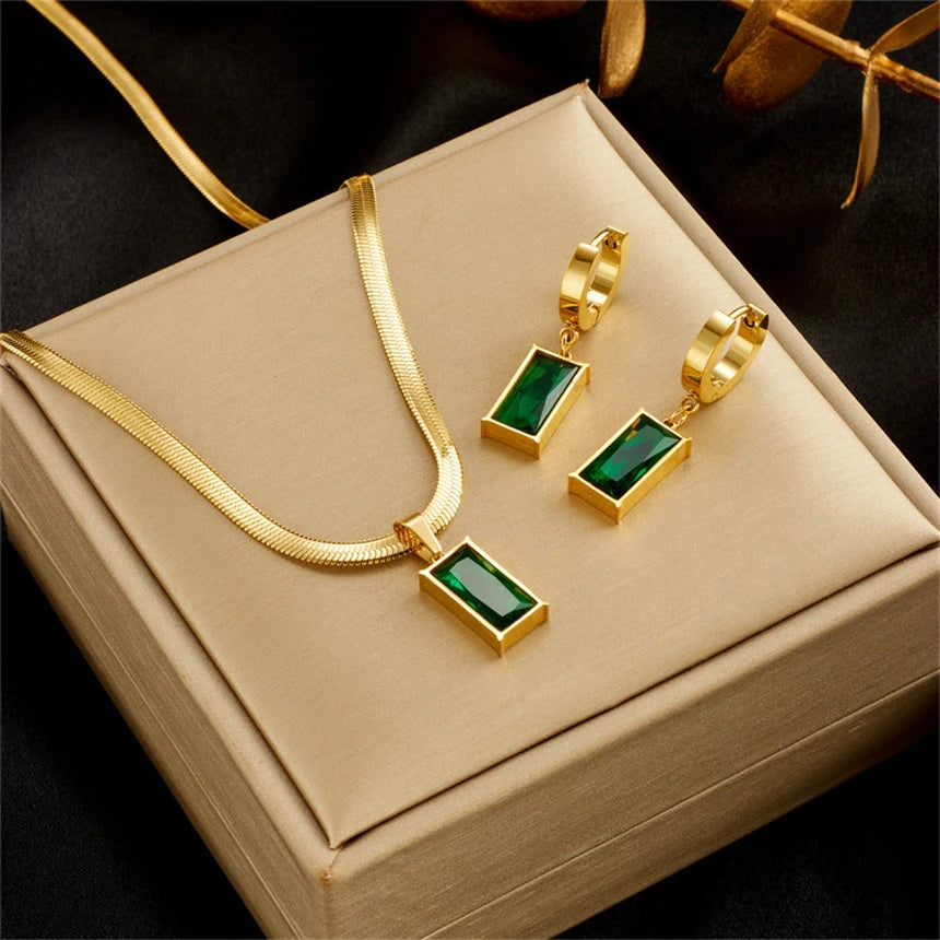Conjunto Esmeralda verde