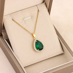 Pingente Esmeralda dourado