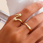 Conjunto de Anéis Ouro Chunky