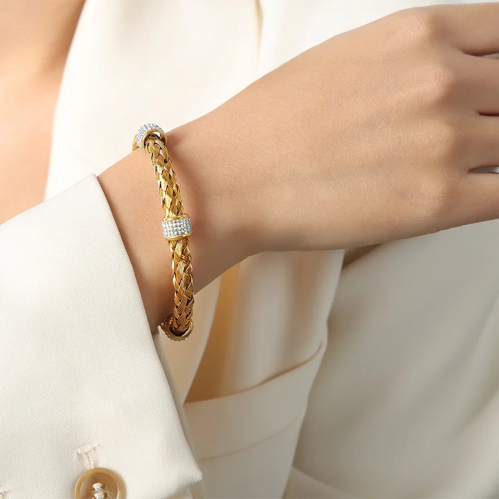 Pulseira Liv Aberta com Detalhe de Cristal